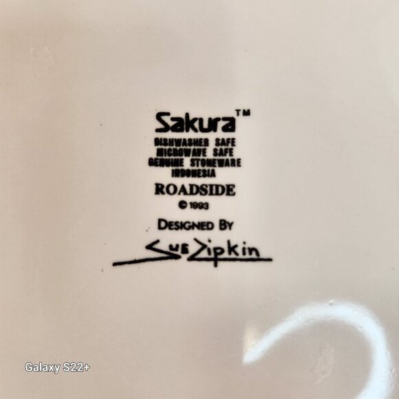 Sakura Roadside By Sue Zipkin 1993 Stoneware Dinner Plates Set Of 5 Retro Route - Picture 2 of 8